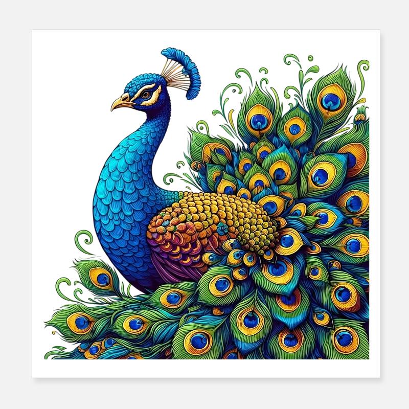 Pfau Poster 20x20 cm