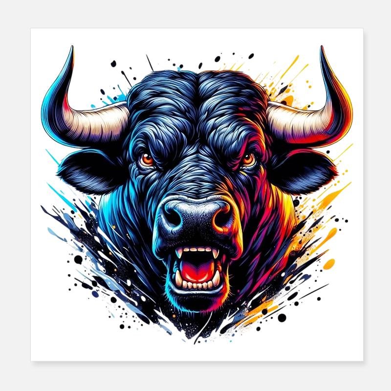 Stier Poster 20x20 cm