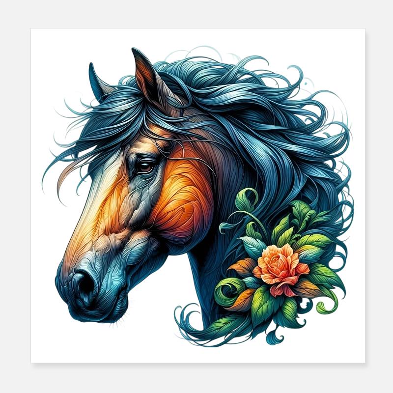 Cheval Poster 20 x 20 cm