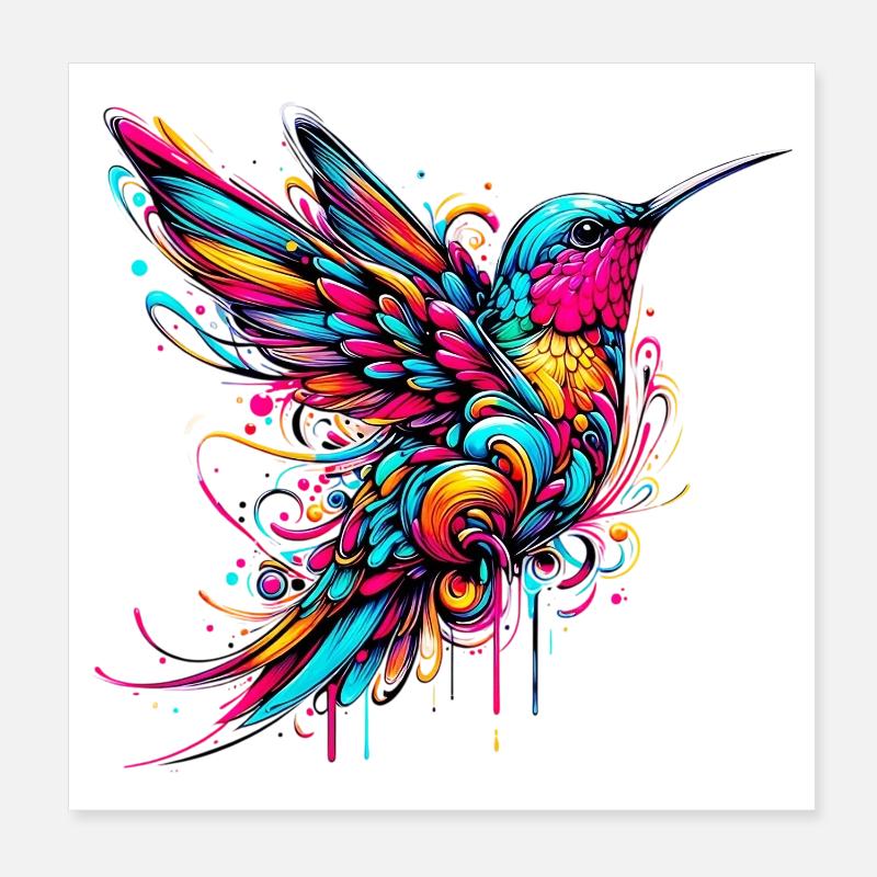 Colibri Poster 20 x 20 cm