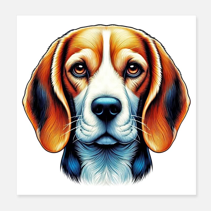 Chien Beagle Poster 20 x 20 cm