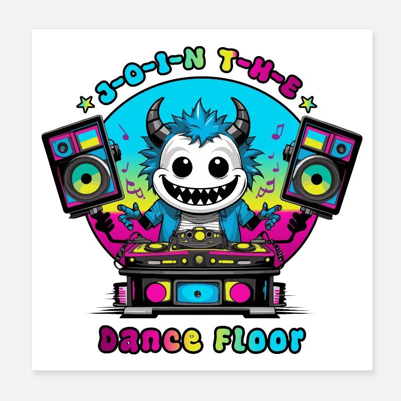 Disco Monster Poster 20x20 cm