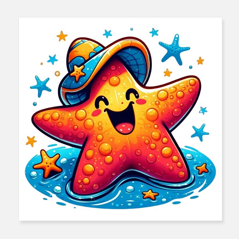 Étoile de mer Poster 20 x 20 cm