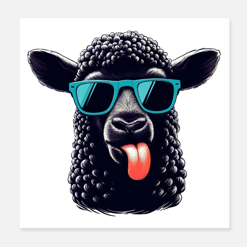 Schwarzes Schaf Poster 20x20 cm