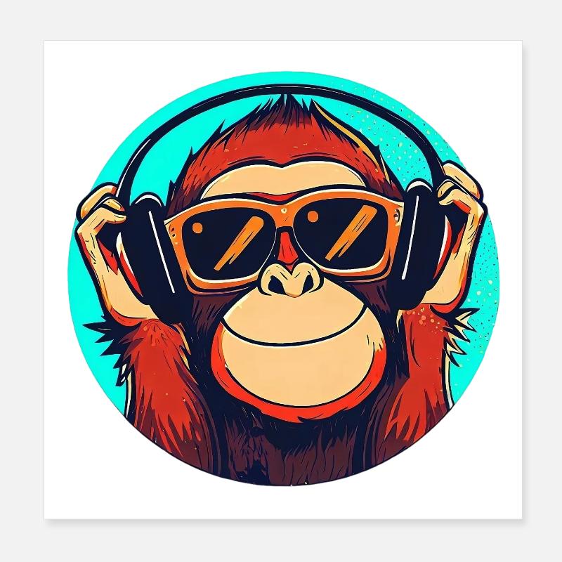 Singe Poster 20 x 20 cm
