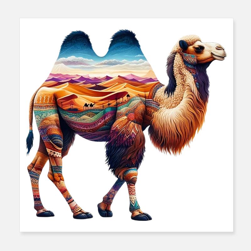 Kamel Poster 20x20 cm