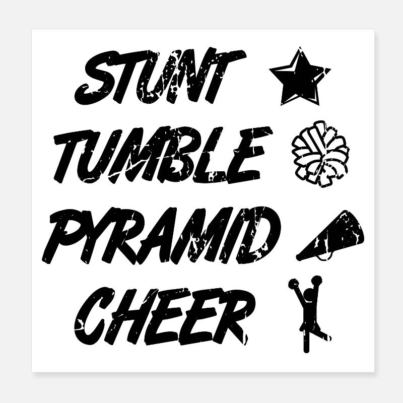 Cheerleading Quote Poster 8" x 8" (20x20 cm)
