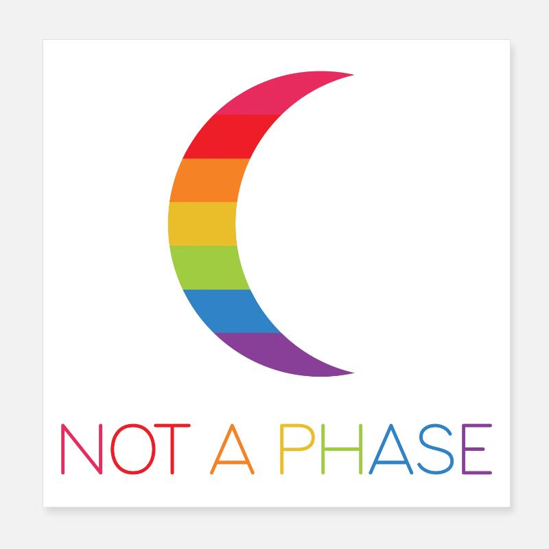 LGBTQ Pride Month - Not a Phase - LGBT Poster 8" x 8" (20x20 cm)