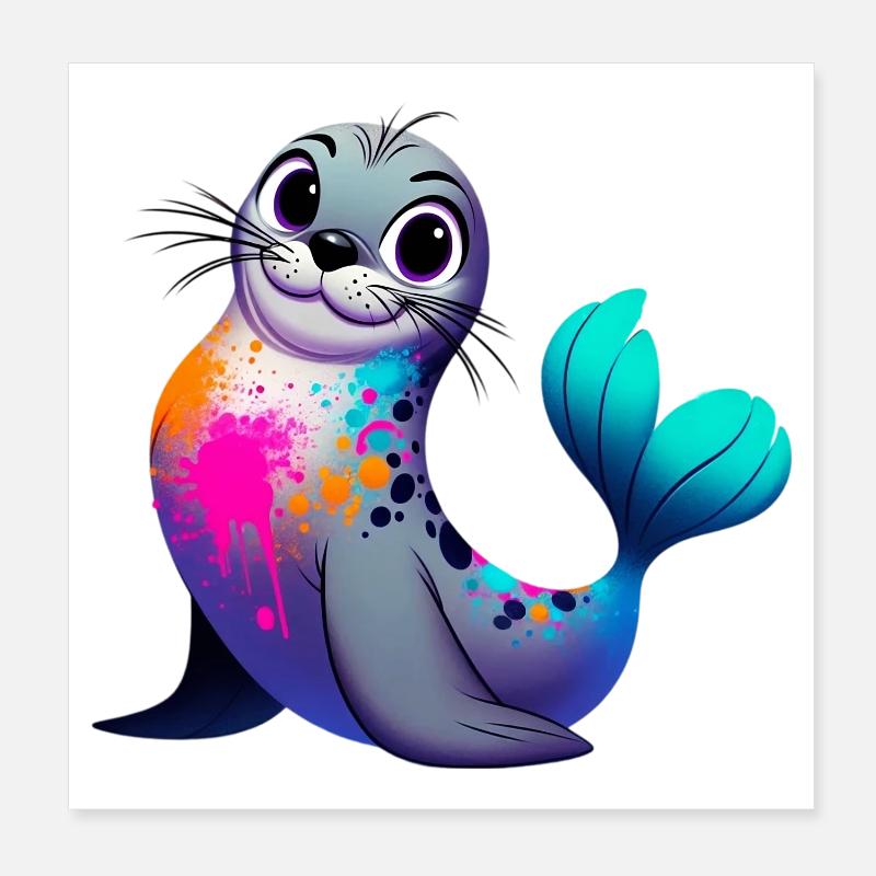 Phoque Poster 20 x 20 cm