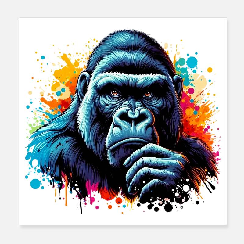 Gorille Poster 20 x 20 cm
