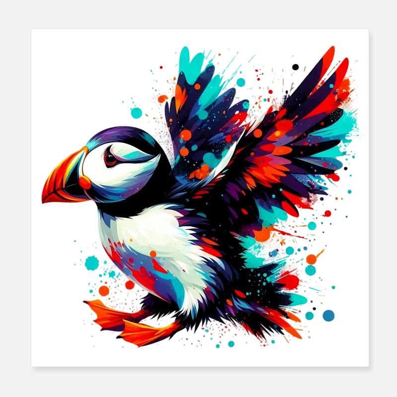 Macareux Poster 20 x 20 cm