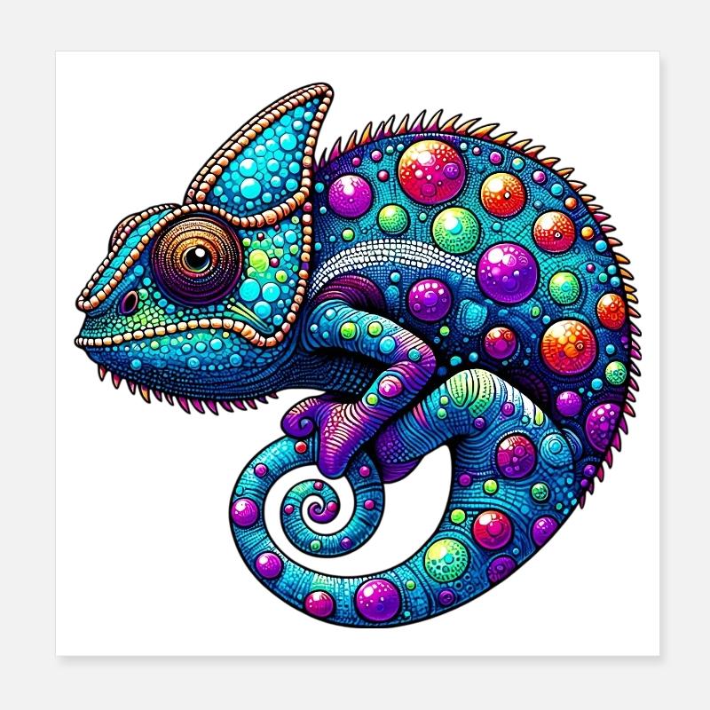 Caméléon Poster 20 x 20 cm