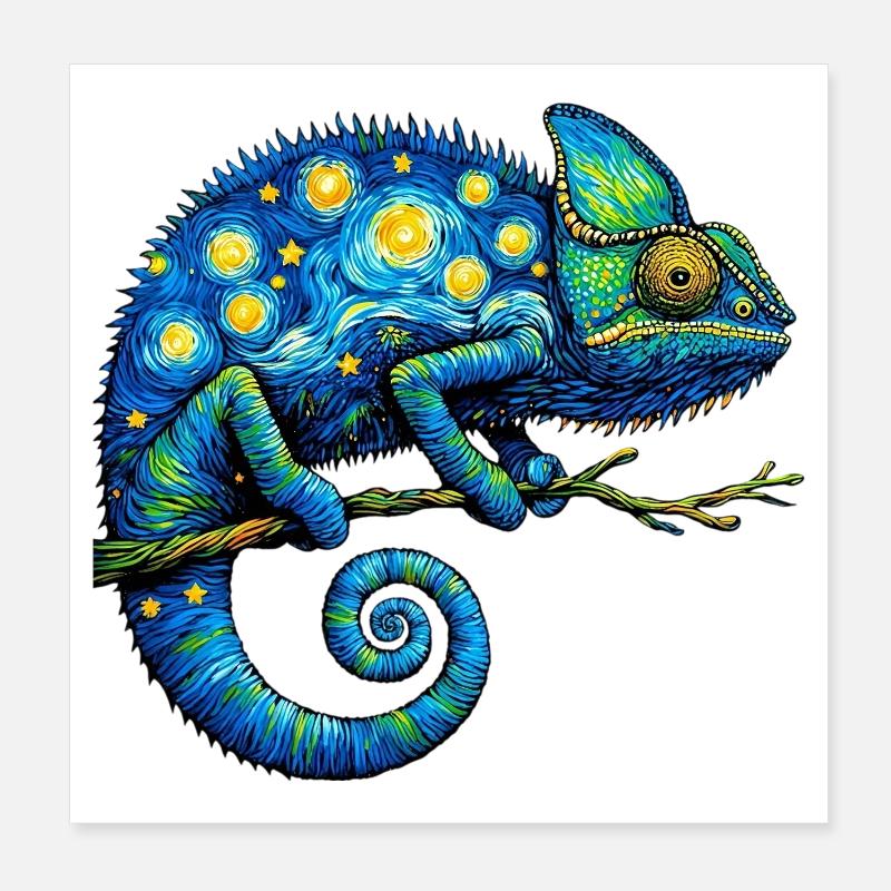 Chamäleon Poster 20x20 cm