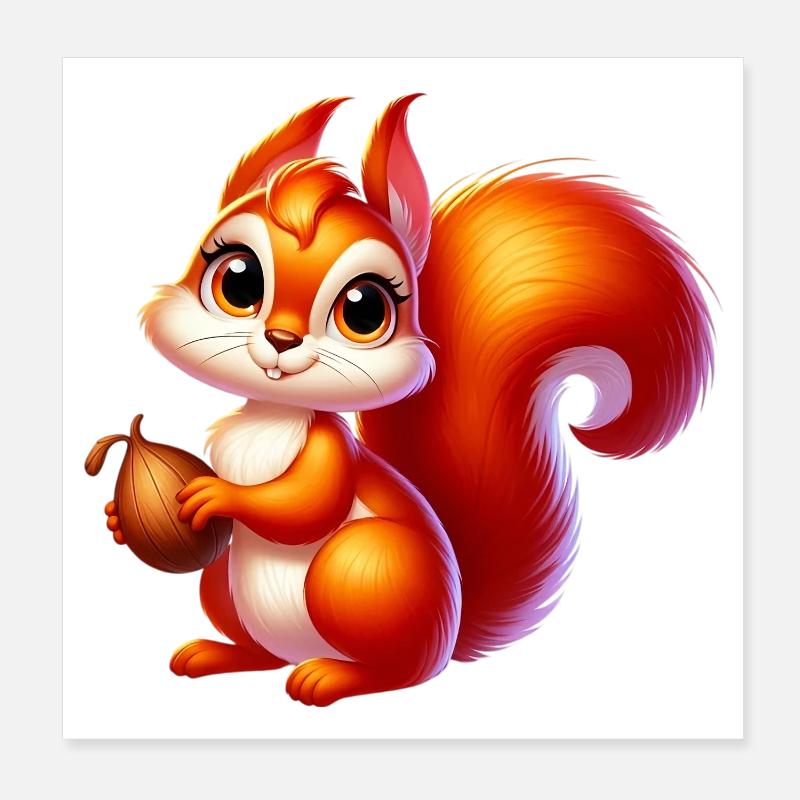 Écureuil Poster 20 x 20 cm