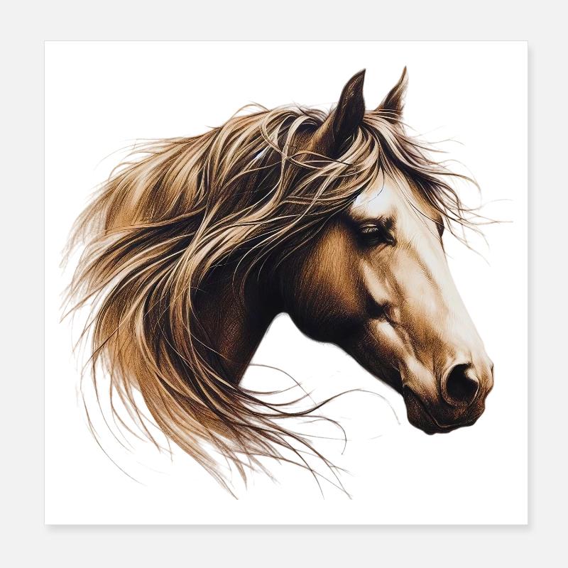 Cheval Poster 20 x 20 cm