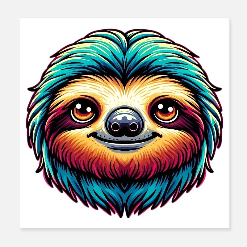 Sloth Poster 8" x 8" (20x20 cm)