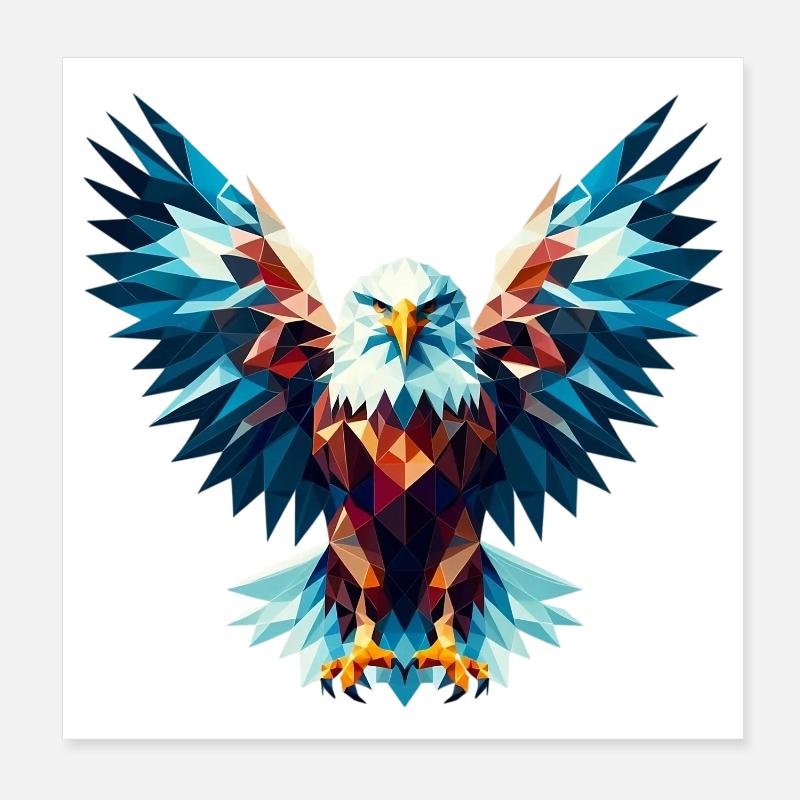 Polygonaler Adler Poster 20x20 cm