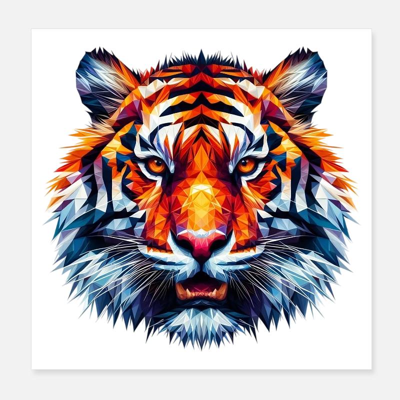 Polygonal Tiger Poster 8" x 8" (20x20 cm)