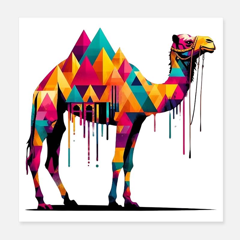 Kamel Poster 20x20 cm