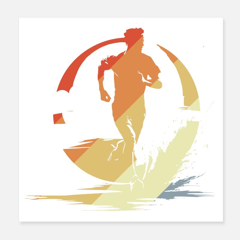 Marathon Runner Sketch Vintage Poster 8" x 8" (20x20 cm)