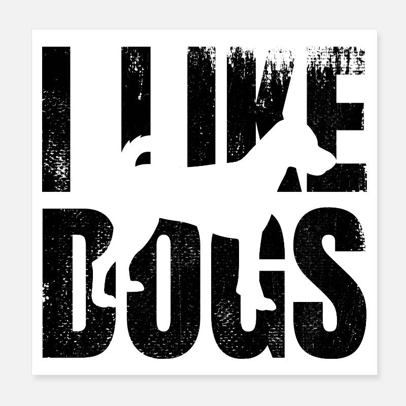 Ich mag Hunde Poster 20x20 cm