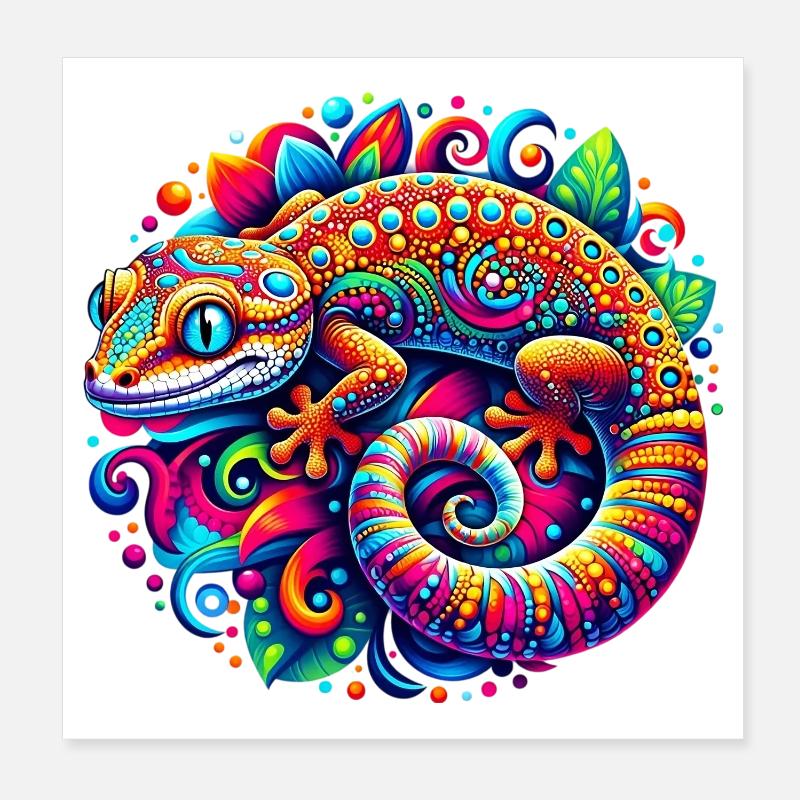 Gecko Poster 20x20 cm