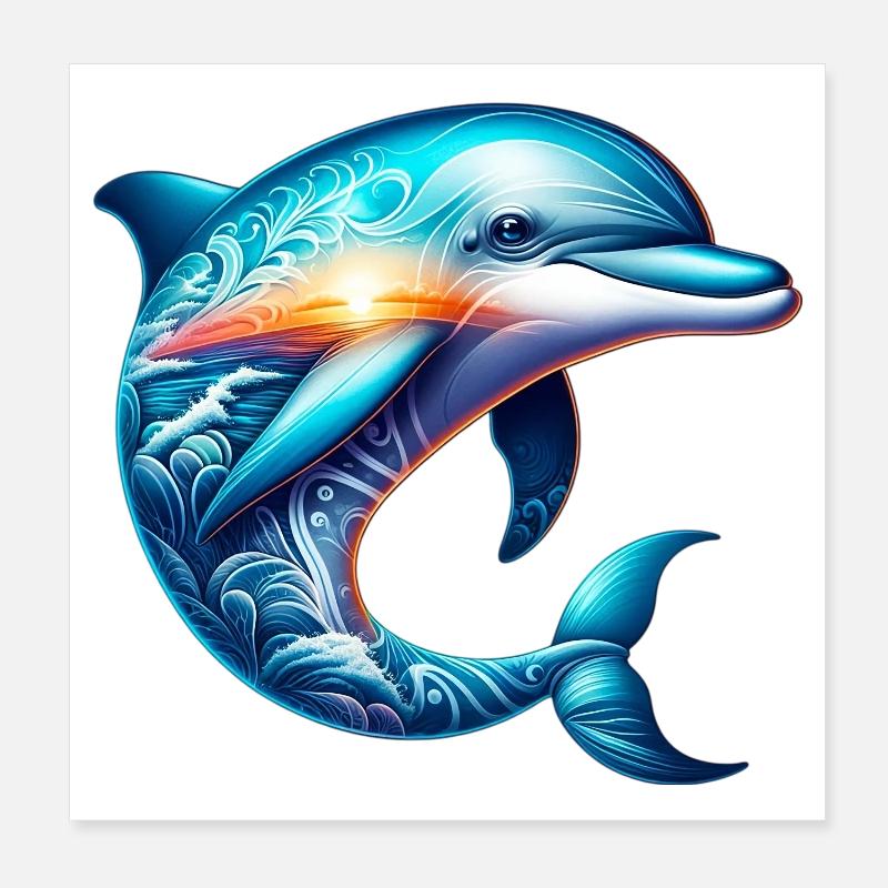 Dauphin Poster 20 x 20 cm