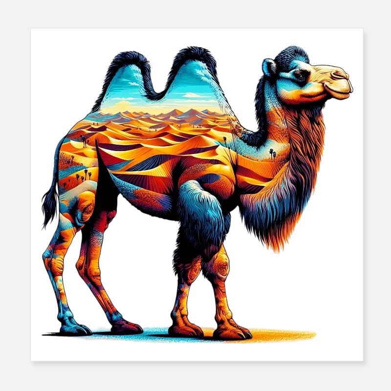 Kamel Poster 20x20 cm
