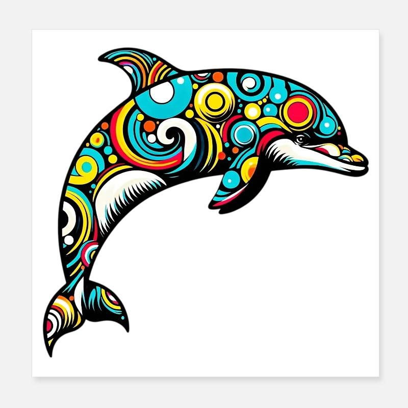 Dauphin Poster 20 x 20 cm