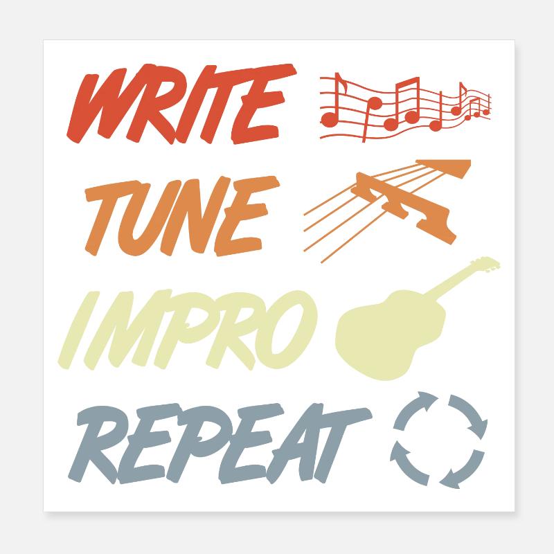 Routine de guitariste drôle Poster 20 x 20 cm