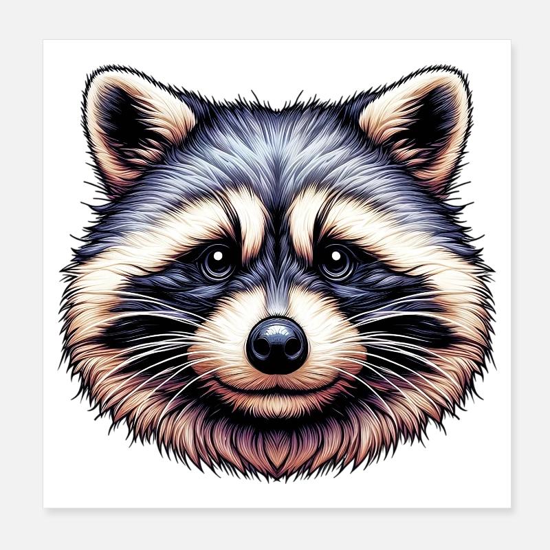 Waschbär Poster 20x20 cm