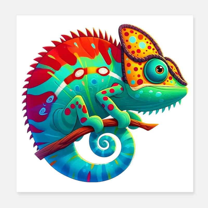 Caméléon Poster 20 x 20 cm