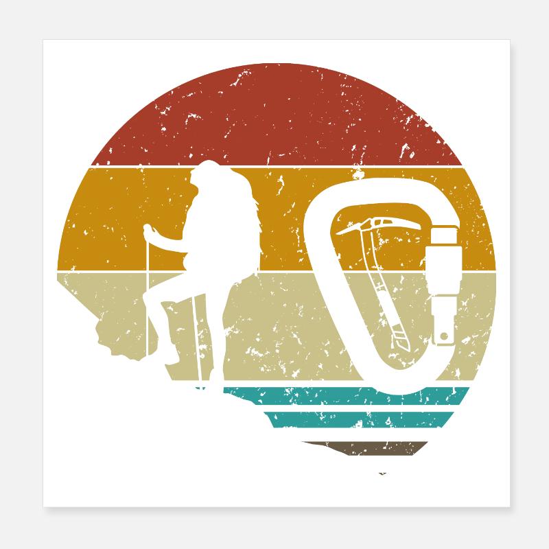 Bergsteiger Mountagnes Rocks Poster 20x20 cm