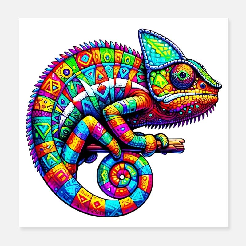Caméléon Poster 20 x 20 cm