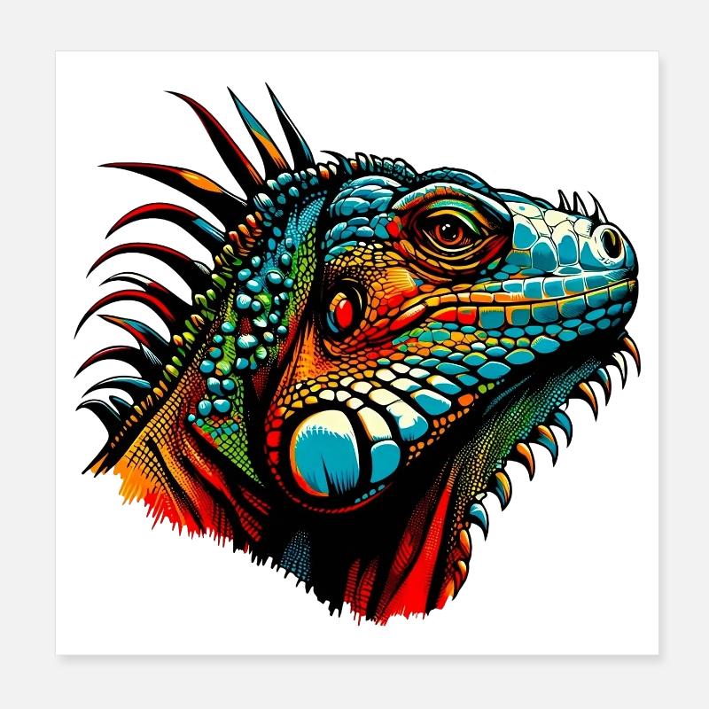 Leguan Poster 20x20 cm