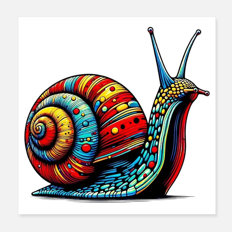 Snail Poster 8" x 8" (20x20 cm)