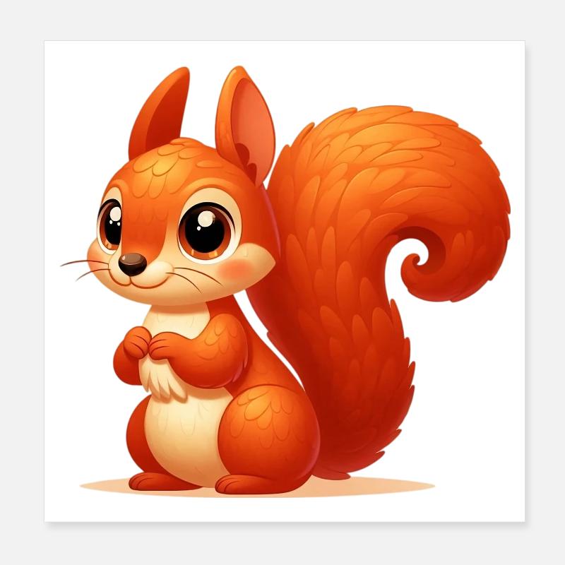 Squirrel Poster 8" x 8" (20x20 cm)