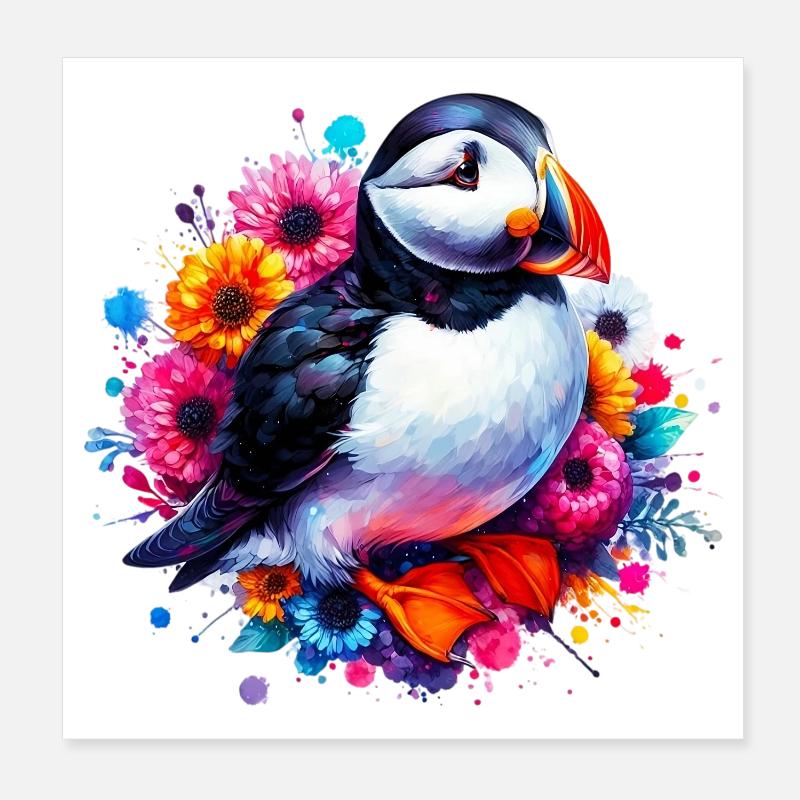 Macareux Poster 20 x 20 cm