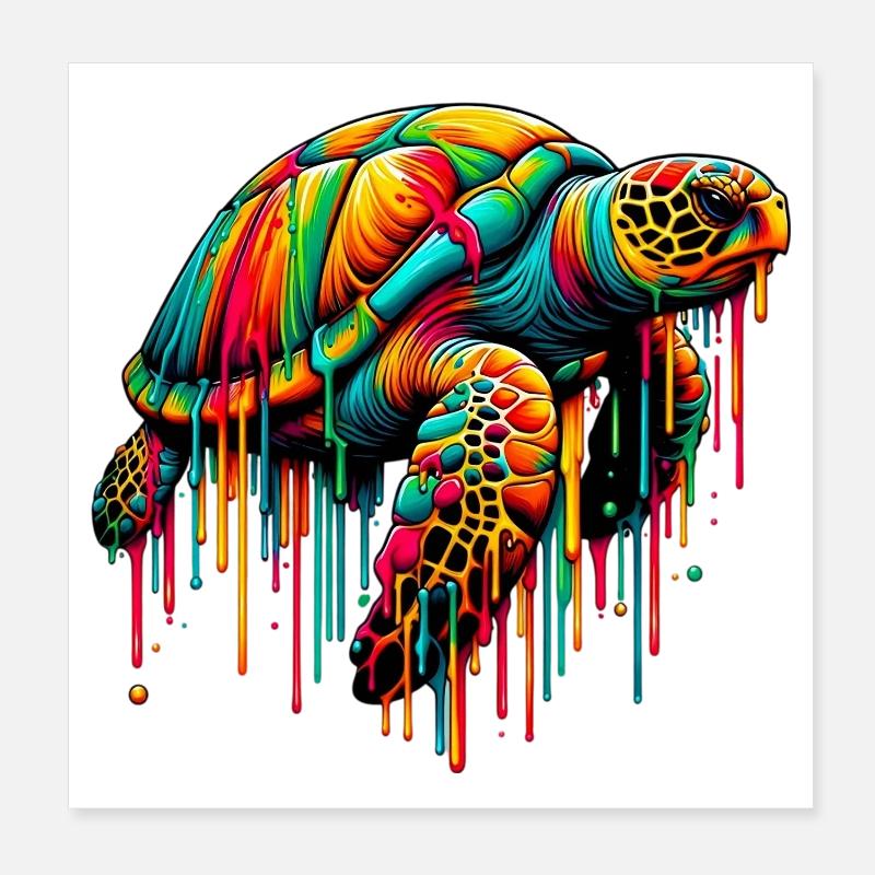 Turtle Poster 8" x 8" (20x20 cm)