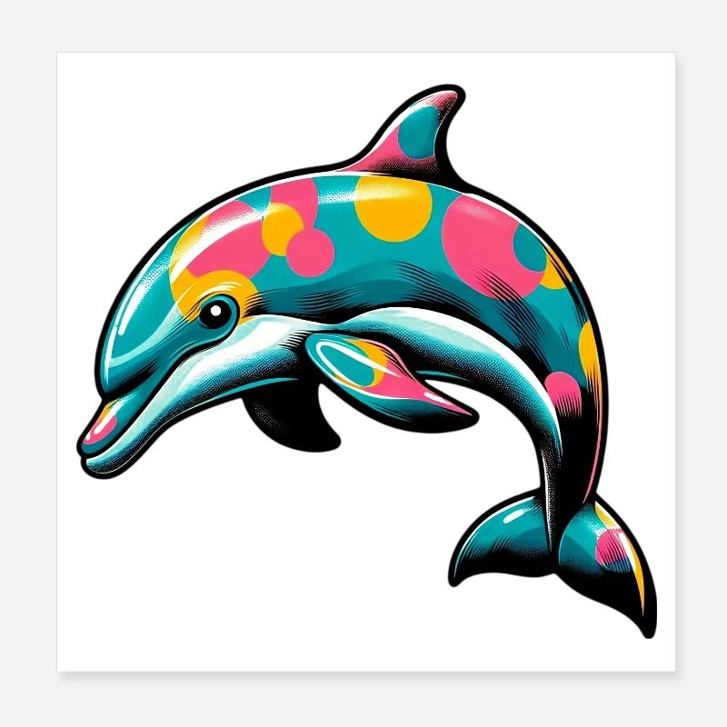 Delfin Poster 20x20 cm