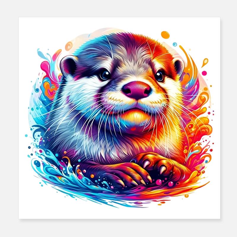 Loutre Poster 20 x 20 cm