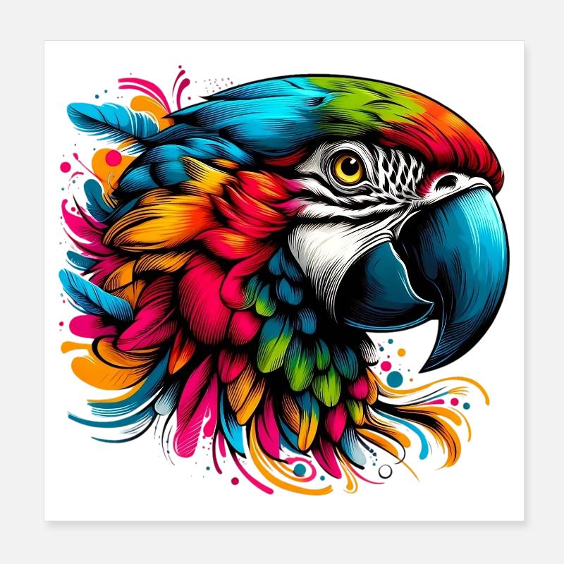 Papagei Poster 20x20 cm