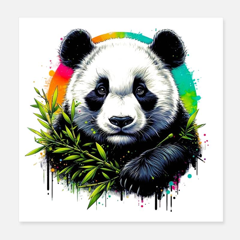 Panda Poster 20x20 cm