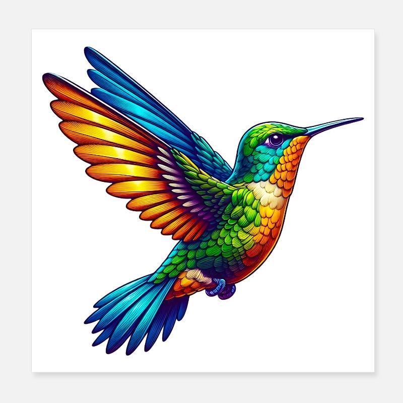 Kolibri Poster 20x20 cm