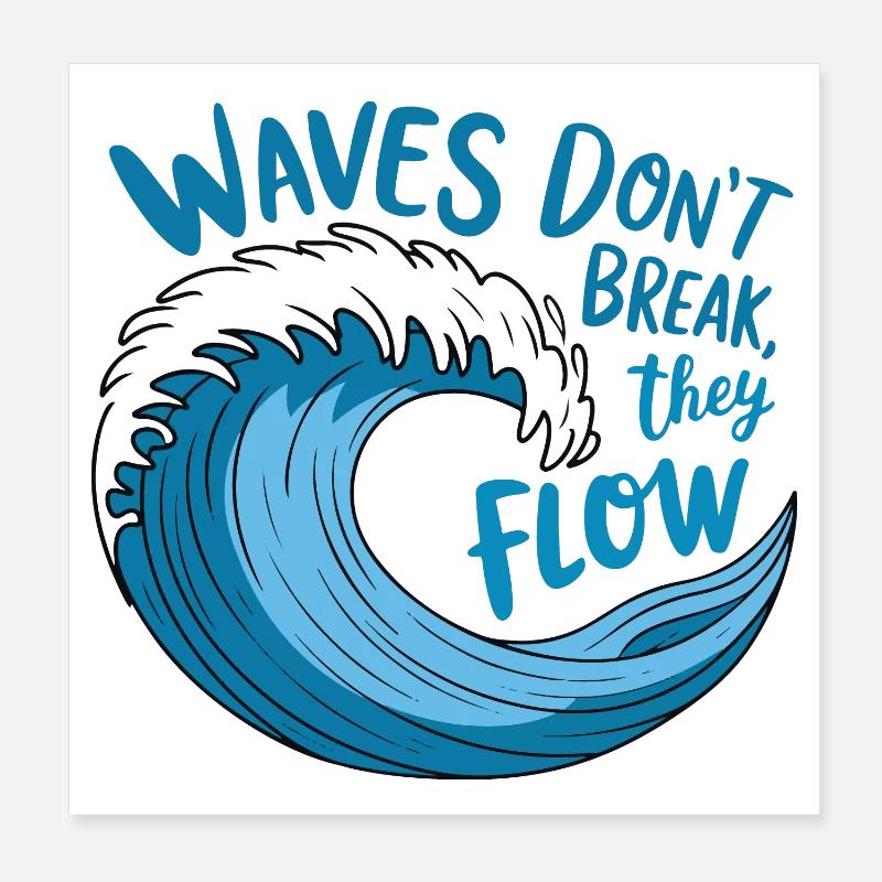 Conception de vagues fluides Poster 20 x 20 cm