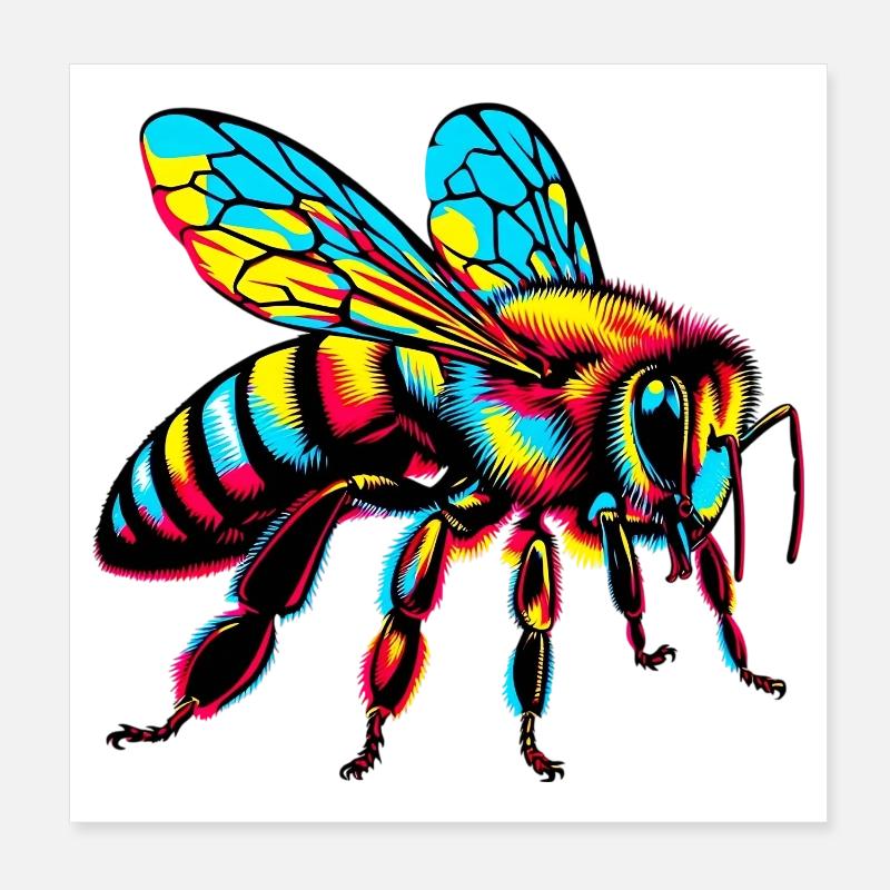 Bee Poster 8" x 8" (20x20 cm)