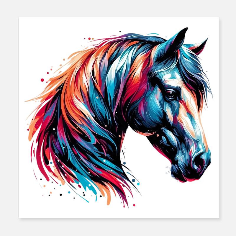 Pferd Poster 20x20 cm