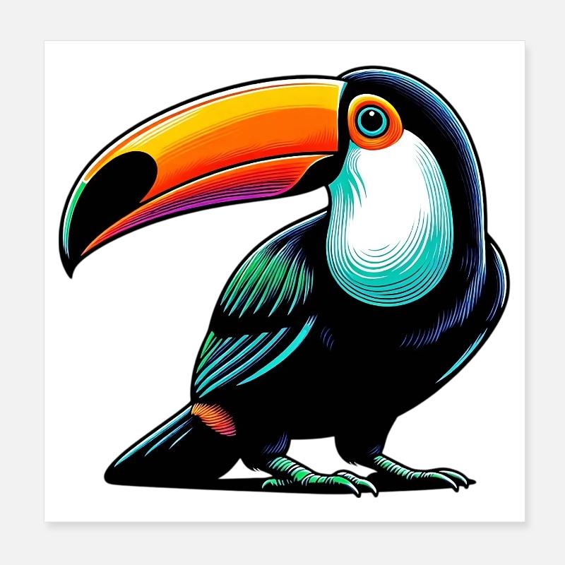 Toucan Poster 8" x 8" (20x20 cm)