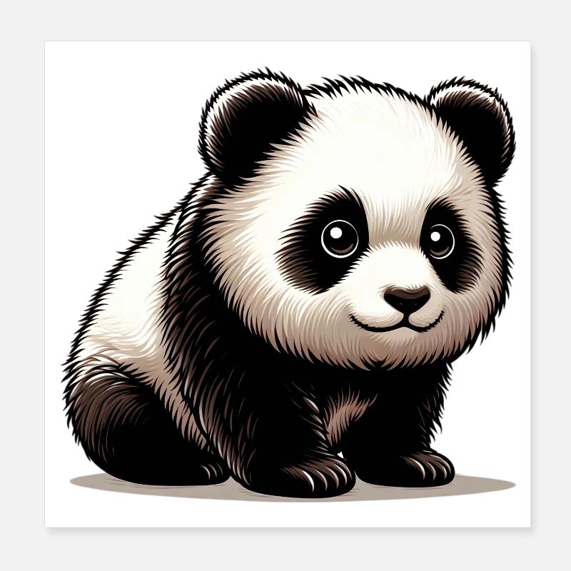 Panda Poster 20x20 cm