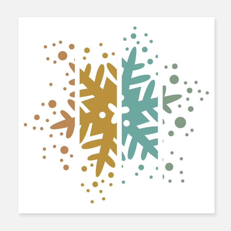 Tenue d’hiver flocon de neige rétro icône de Noël Poster 20 x 20 cm
